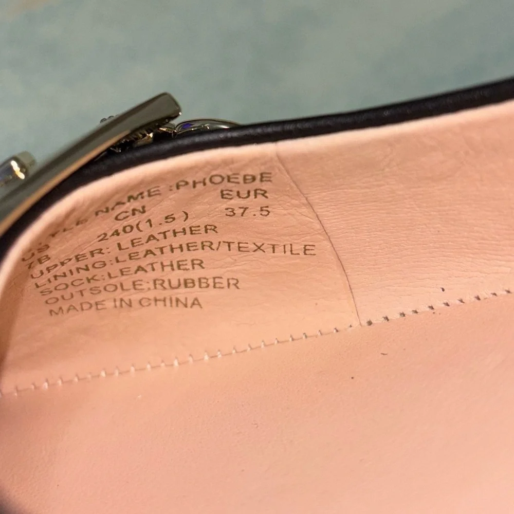 Kate Spade Payton Leather Black and Silver Slip on Flats size 7 B
